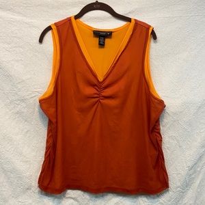 Venezia plus mesh layered tank top two tone